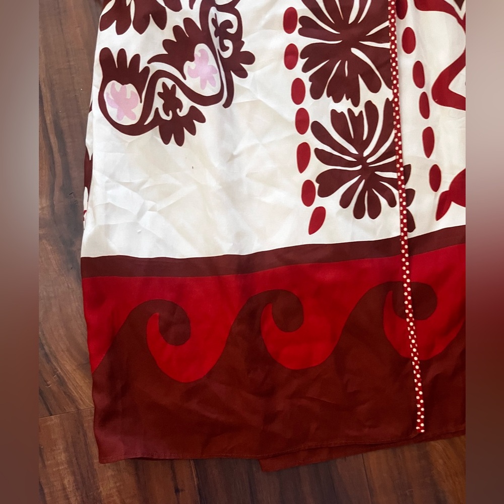 New CIEBON Sleeveless Cream Midi with Red Floral Print 100% viscose size M - Picture 11 of 16